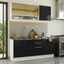 Ver imagem 1 de Armário de Cozinha Compacta 180 X 60 cm Branco/Preto Lux Madesa 05
