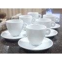 Ver imagem 1 de Kit Jogo 6 Xícaras Café, Chá 200ml Cônica com Pires - Porcelana Branca