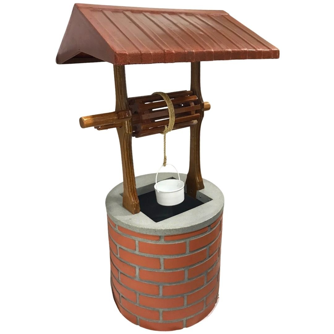 Poço de Jardim Decorativo 130cm Balde com Queda d'Água 220V - 1