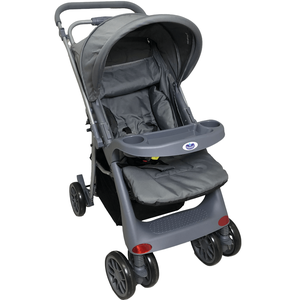 Carrinho de Bebe Passeio Passear Baby Atena Reversivel Cinza