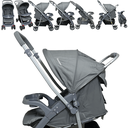 Ver imagem 3 de Carrinho de Bebe Passeio Passear Baby Atena Reversivel Cinza