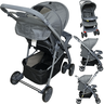 Carrinho de Bebe Passeio Passear Baby Atena Reversivel Cinza - 2