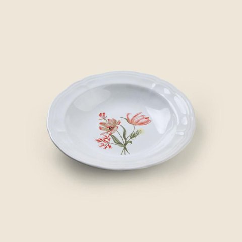 Prato Fundo Bouquet Cerâmica Branco - A\casa