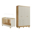Ver imagem 2 de Quarto de Bebê Guarda-Roupa 4 Portas e Berço Minicama 4 em 1 Levy 100% MDF Yescasa