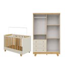 Ver imagem 4 de Quarto de Bebê Guarda-Roupa 4 Portas e Berço Minicama 4 em 1 Levy 100% MDF Yescasa