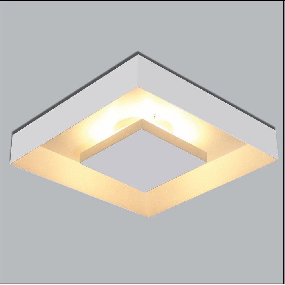 Luminária Plafon Luz Indireta Sobrepor 30x30cm 4 Lâmpadas Branco Rl