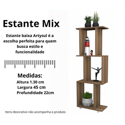 Estante Baixa Mix Freijó Artysul Móveis - 4