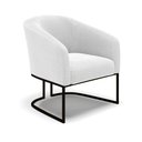 Ver imagem 1 de Poltrona Stella Bouclê Off White Base Metálica Industrial Preto - D'Rossi