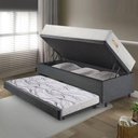 Ver imagem 3 de Bicama Box Baú Linho 88x188 com Colchão Ecoline D33 Ecoflex