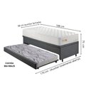 Ver imagem 2 de Bicama Box Baú Linho 88x188 com Colchão Ecoline D33 Ecoflex