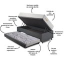 Ver imagem 6 de Bicama Box Baú Linho 88x188 com Colchão Ecoline D33 Ecoflex