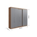 Ver imagem 3 de Roupeiro 6 Portas 220,5cm x 218cm x 47cm Oxford Cinza/Freijo