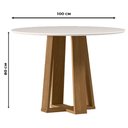 Ver imagem 2 de Mesa de Jantar 100x100 Cm Isabela com Vidro Ype Off White - New Ceval