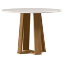 Ver imagem 1 de Mesa de Jantar 100x100 Cm Isabela com Vidro Ype Off White - New Ceval