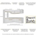 Ver imagem 4 de Armário de Cozinha Completa de Canto com Rodapé Veneza Multimóveis V2080 Branco/Dourado
