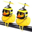 Ver imagem 4 de Pato Malandro Enfeite Guidao Bike Moto Bicicleta Sino Buzina Luz Sinalizaçao Patinho Cordao Oculos M