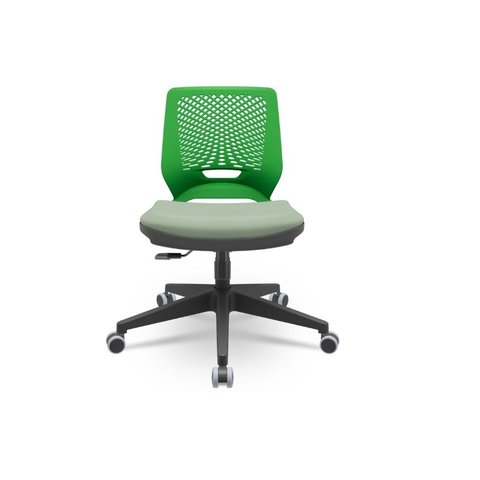 Cadeira Plaxmetal Beezi Encosto Verde Base Nylon Piramidal Relax Assento Vinil Verde T81