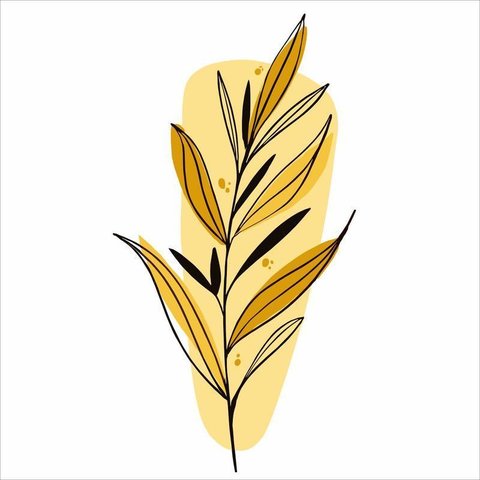 Adesivo Floral Boho Amarelo Estilo Nórdico 31x60 Minimalista Mod.03