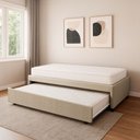 Ver imagem 5 de Bicama Solteiro Americano Black Tie Maranello Suede Bege 103x208