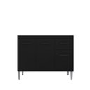 Ver imagem 3 de Balcão Armario Paris Gabinete 3 Portas 1 Gaveta 1mt S/tampo Lar Doce Lar Móveis