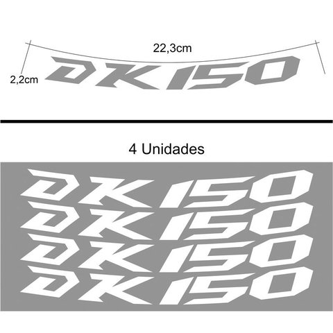 Kit 4 Adesivo Premium Roda Moto Dk 150