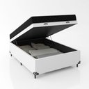 Ver imagem 4 de Cama Box Baú Viuvo + Colchão Smart Espuma D20 - 128x188x56cm - Branco