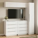 Ver imagem 1 de Conjunto Quarto com 1 Guarda-roupa Neo 2 Aéreos 2 Cômodas Branco Madesa 01