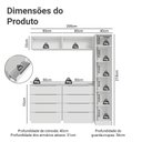 Ver imagem 3 de Conjunto Quarto com 1 Guarda-roupa Neo 2 Aéreos 2 Cômodas Branco Madesa 01
