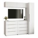 Ver imagem 2 de Conjunto Quarto com 1 Guarda-roupa Neo 2 Aéreos 2 Cômodas Branco Madesa 01