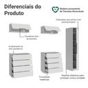 Ver imagem 4 de Conjunto Quarto com 1 Guarda-roupa Neo 2 Aéreos 2 Cômodas Branco Madesa 01