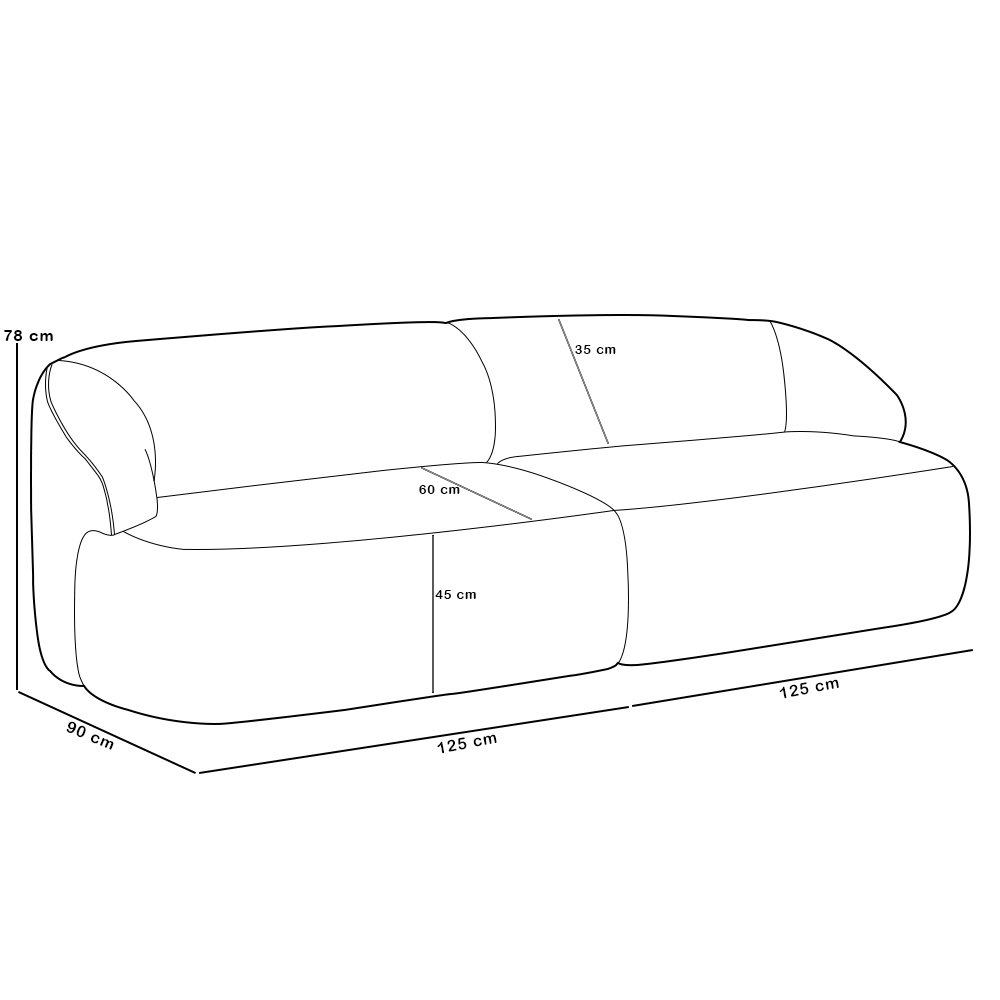 Sofá 3 Lugares Curvo Orgânico com 02 Poltronas Para Sala Living 250cm Barolo L06 Bouclê Off White -  - 5