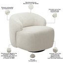 Ver imagem 4 de Sofá 3 Lugares Curvo Orgânico com 02 Poltronas Para Sala Living 250cm Barolo L06 Bouclê Off White - 
