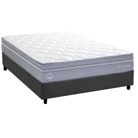Conjunto Box Casal: Colchão Molas Herval Maxspring C1780 + Base Crc Suede Gray (138x188)
