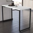 Ver imagem 2 de Conjunto Mesa de Cozinha Prattica Industrial 120cm com 4 Banquetas F02 Branco/Preto - Mpozenato