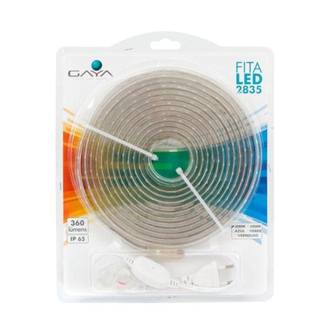 Fita de LED Fita LED 4,8W 220V com Fonte 5 Metros 3000k Gaya Iluminação Decorativa Flexível