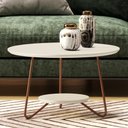 Ver imagem 2 de Conjunto 2 Mesa de Centro e Apoio Liz Sala Moderno-off White