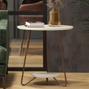 Ver imagem 3 de Conjunto 2 Mesa de Centro e Apoio Liz Sala Moderno-off White