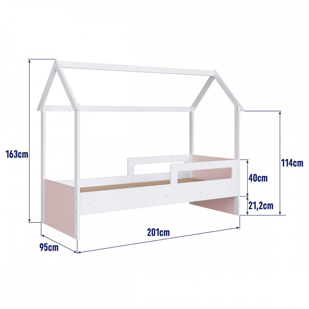 Cama Infantil Montessoriana sem Colchão Linha Infanto Branco/rosa Ccm010 Completa Móveis - 4