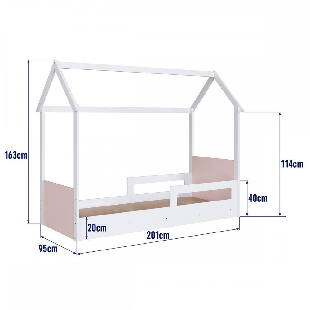 Cama Infantil Montessoriana sem Colchão Linha Infanto Branco/rosa Ccm010 Completa Móveis - 5