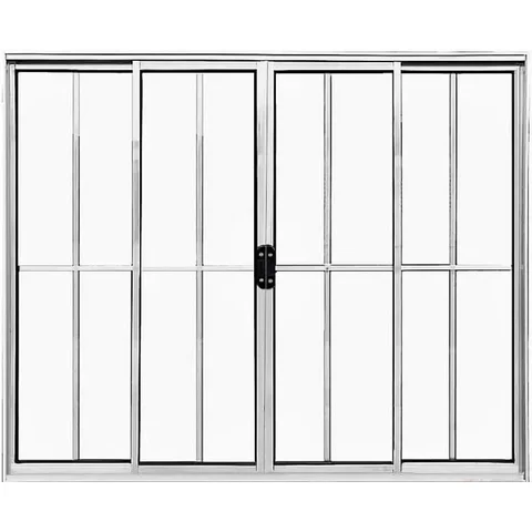 Vitro de Aluminio 4 Folhas com Grade Linha Leve:1,00 X 1,50/brilhante