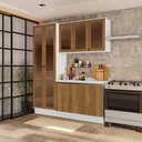 Ver imagem 1 de Armário de Cozinha Compacta com Vidro Reflecta 100% Mdf 192cm Branco/nogueira Celeste Kappesberg