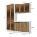 Ver imagem 3 de Armário de Cozinha Compacta com Vidro Reflecta 100% Mdf 192cm Branco/nogueira Celeste Kappesberg