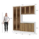 Ver imagem 4 de Armário de Cozinha Compacta com Vidro Reflecta 100% Mdf 192cm Branco/nogueira Celeste Kappesberg