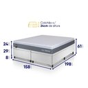 Ver imagem 2 de Conjunto Box Baú Branco Luanda Cinza Espuma D28 Queen 158x198x69 - King House