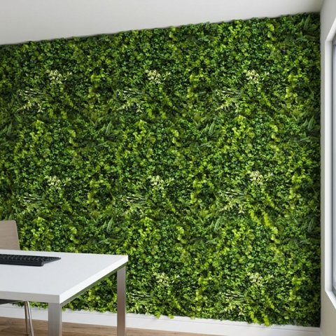 5,0m² Placas Jardim Vertical Artificial 3d Parede Verde Cobertura Total