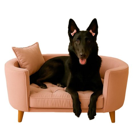Sofá Caminha Grande Porte Pet Luxo em Sued Premium: Rosê