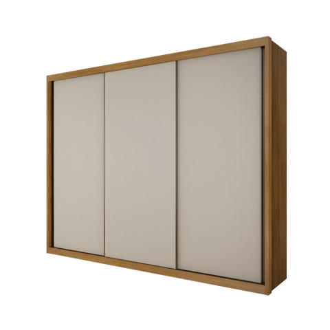 Guarda Roupa Paradizzo 3 Portas sem Espelho 6 Gavetas Novo Horizonte Cumaru/Fendi