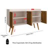 Aparador Buffet Dallas 4 Portas Decoração Cantinho Café Pés Retrô Off White/ripado Nature - Rpm - 6