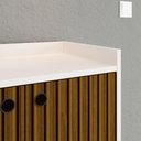 Ver imagem 4 de Aparador Buffet Dallas 4 Portas Decoração Cantinho Café Pés Retrô Off White/ripado Nature - Rpm