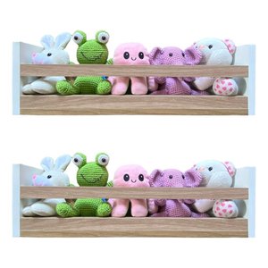 Kit 2 Prateleiras Infantil Quarto Organizadora Livros Urso
